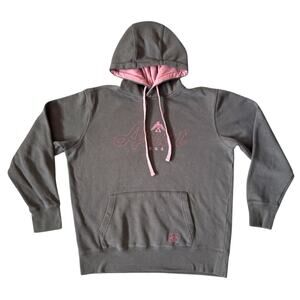 Ariat Logo Hoodie Hooded Sweatshirt Pullover Gray Pink Western Real Womens